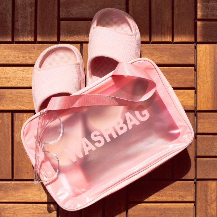 Gentuta cosmetica impermeabila, pentru femei, WashBag Top Choice 99328, roz [2]