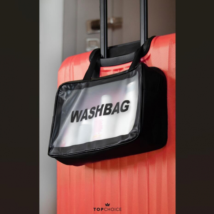 Gentuta cosmetica impermeabila, unisex, WashBag Top Choice 99328, negru [2]