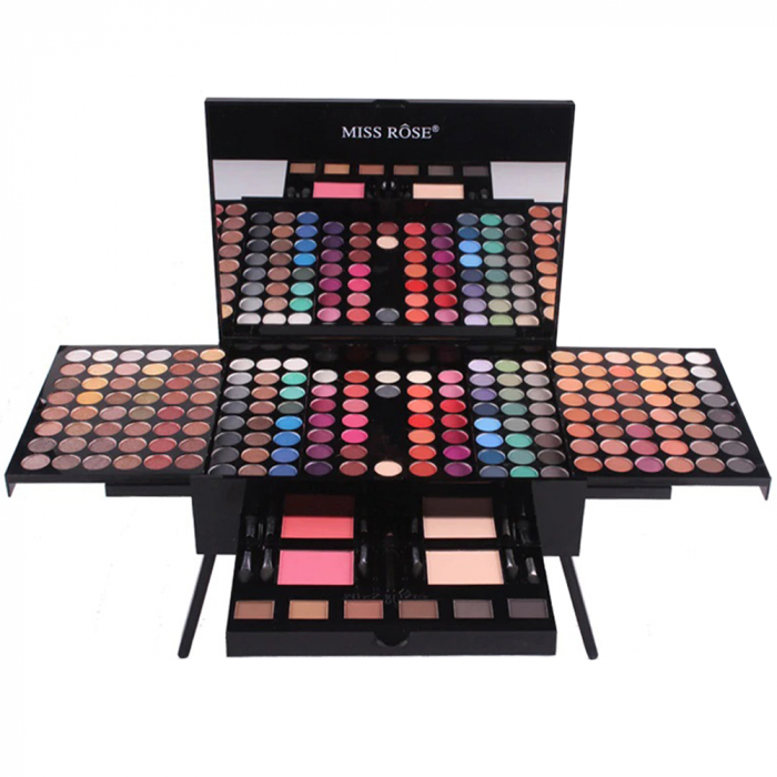 Kit makeup Like a Princess, trusa cu 190 farduri si set 12 pensule cu husa [8]