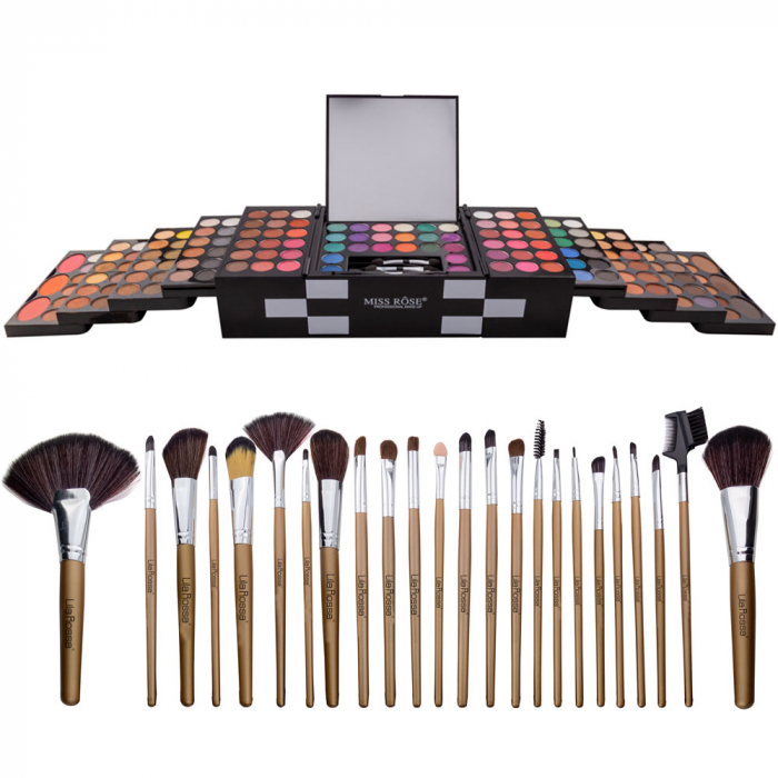 Kit makeup miss rose I'm A Diva trusa cu 148 farduri si set 24 pensule [8]