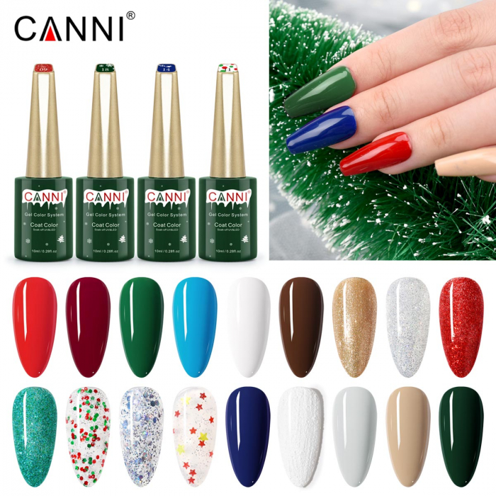 Kit oja semipermanenta Canni, colectie de Craciun, 17 culori, 1 gypsum gel, Catalog culori [15]