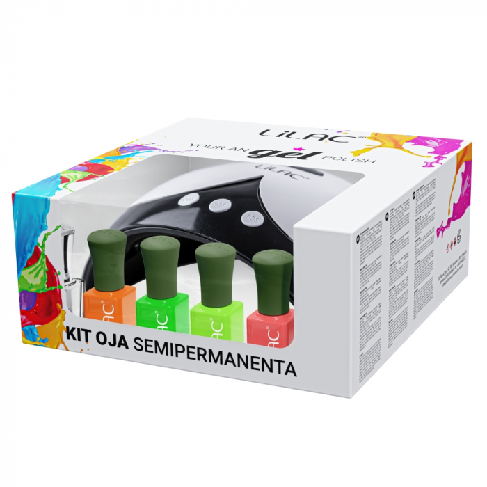 kit unghii cu Oja Semipermanenta Lilac Neon 1 Hema Free [2]