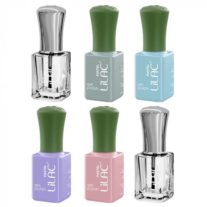kit unghii cu Oja Semipermanenta Lilac Pastel 2 Hema Free [3]