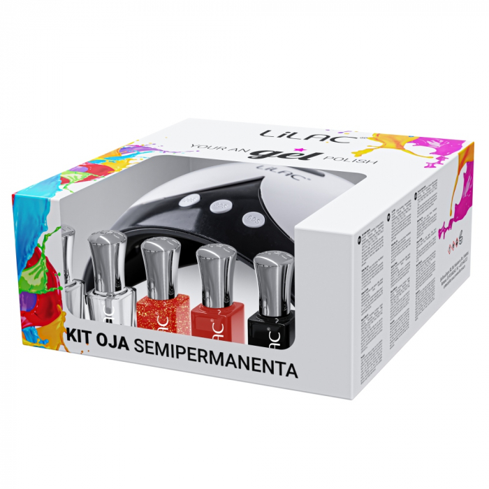 kit unghii cu Oja Semipermanenta Lilac Red 030-02 [2]