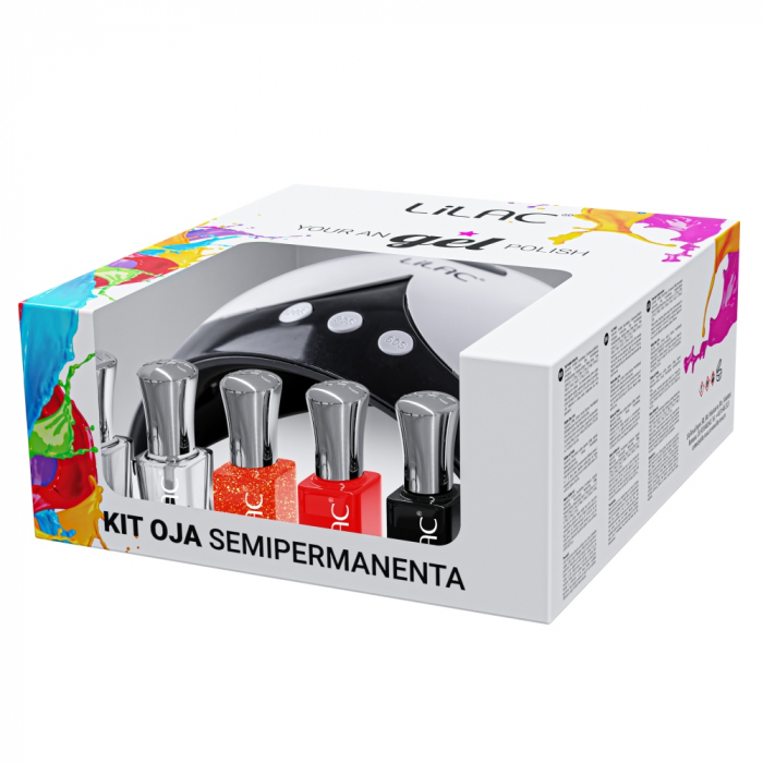kit unghii cu Oja Semipermanenta Lilac Red 030-04 [2]