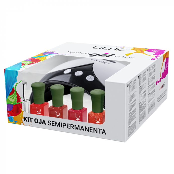 kit unghii cu Oja Semipermanenta Lilac Red 2 Hema Free [2]