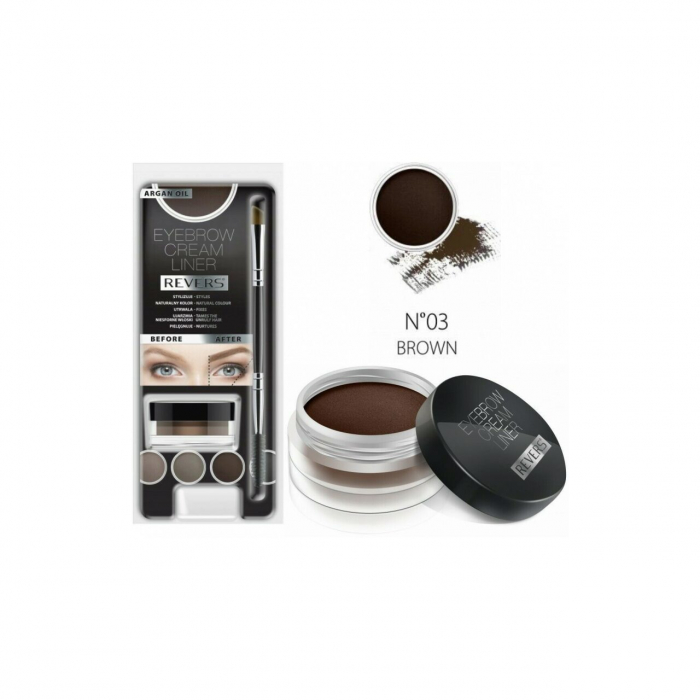 Kit pentru machiajul sprancenelor, Cream Liner, Revers, Maroniu [3]