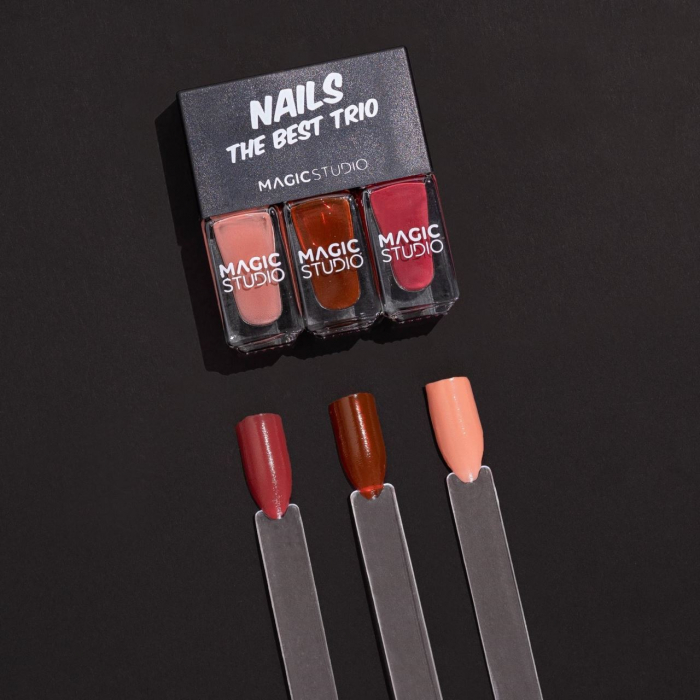 Kit Shaky Trio, cu 3 lacuri de unghii asortate, nuante de maro, Magic Studio [3]