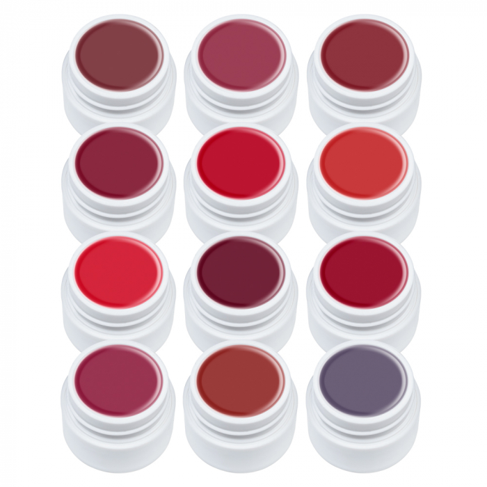 Kit unghii gel Vibrant Red, Piko, cu lampa UV LED 90 W, cu set 12 geluri color, degresant, primer, top, baza, pensule, decoratiuni [2]