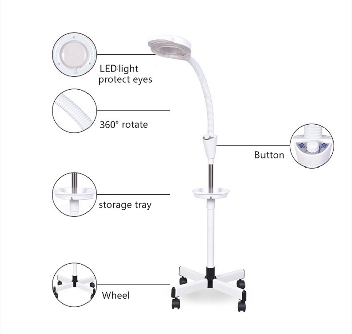 Lampă cosmetică profesională LED cu lupă 5X [2]