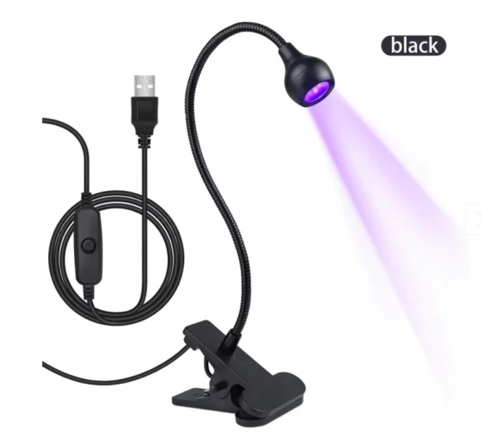Lampa uv/led mini cu prindere de masa si alimentare USB, 5w [2]
