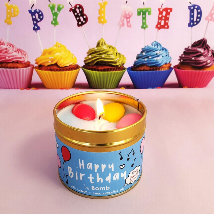 Lumanare parfumata 180g Happy Birthday (Cutie metalica), Bomb Cosmetics [4]