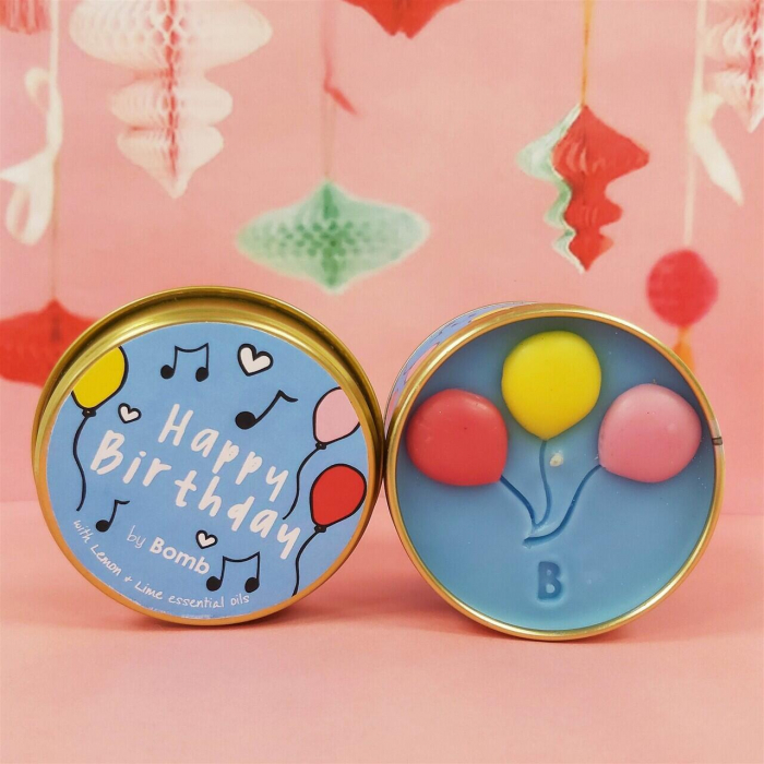 Lumanare parfumata 180g Happy Birthday (Cutie metalica), Bomb Cosmetics [2]