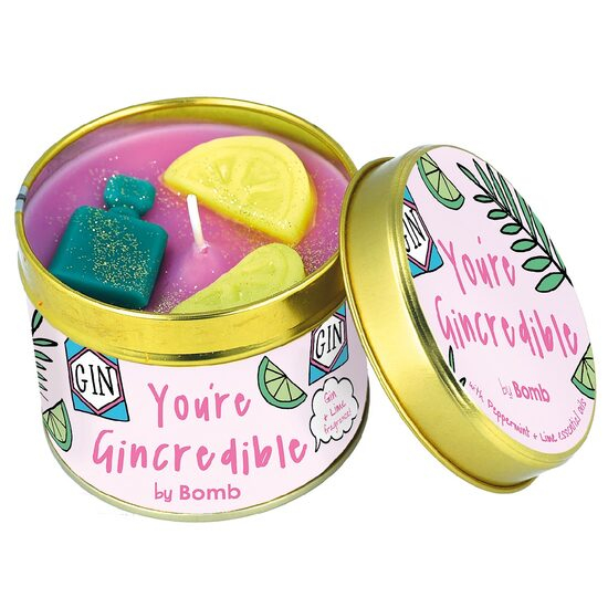 Lumanare parfumata 180g You're Gincredible (Cutie metalica), Bomb Cosmetics [1]