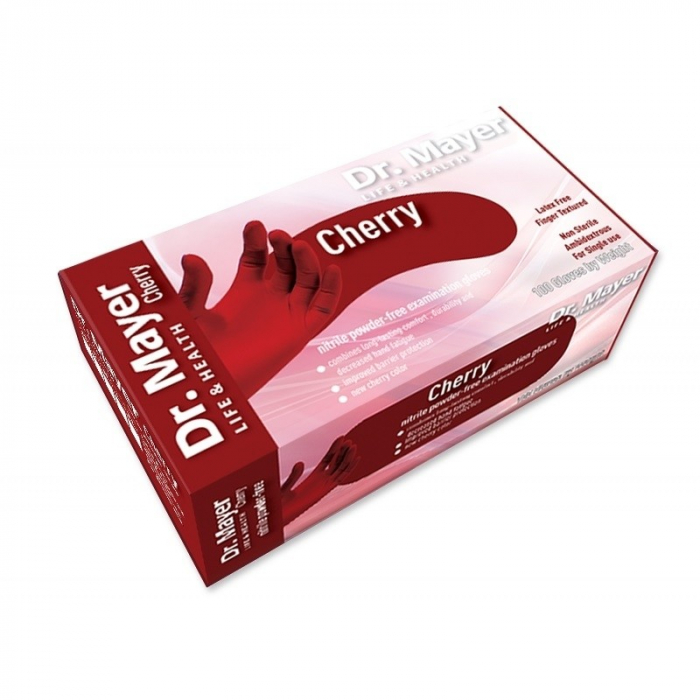 Manusi din nitril Dr. Mayer Soft Cherry Red fara pudra 100 buc. [3]