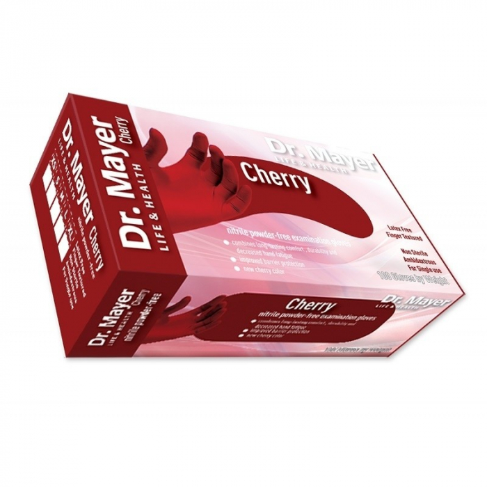 Manusi din nitril Dr. Mayer Soft Cherry Red fara pudra 100 buc. [2]