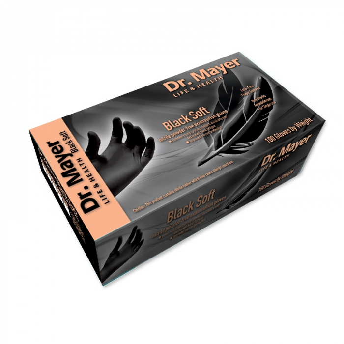 Manusi din nitril Dr. Mayer Soft negre fara pudra 100 buc. [2]