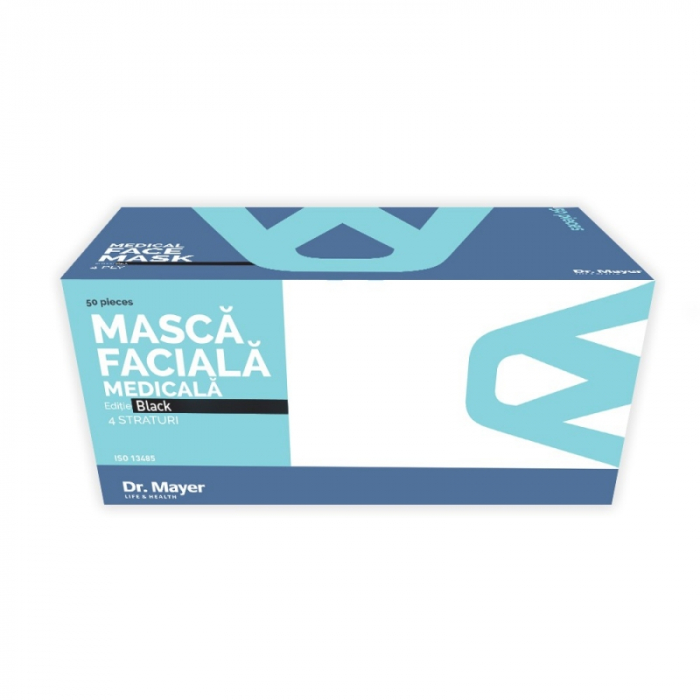 Masca fata nesterila Dr. Mayer Black 4 straturi 50 buc. [4]