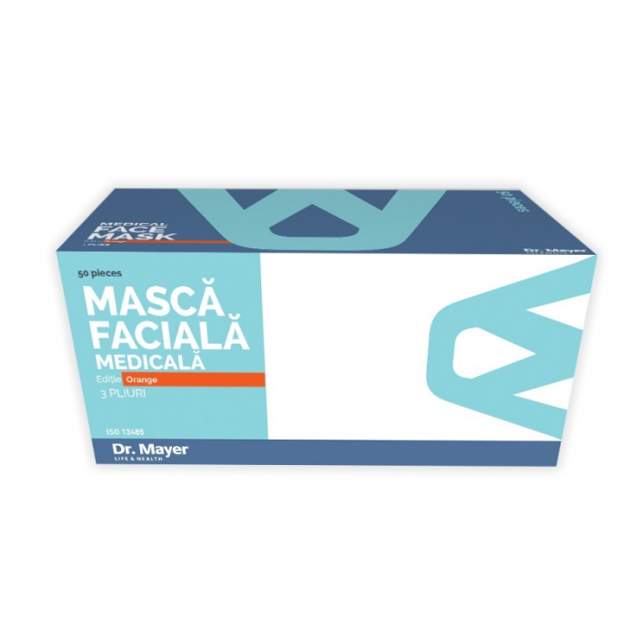 Masca fata nesterila Dr. Mayer portocalie 4 straturi 50 buc. [4]