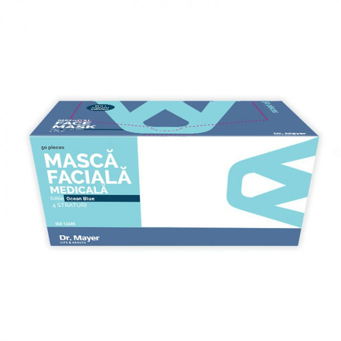Masca fata nesterila Dr. Mayer Ocean Blue 4 straturi 50 buc. [3]