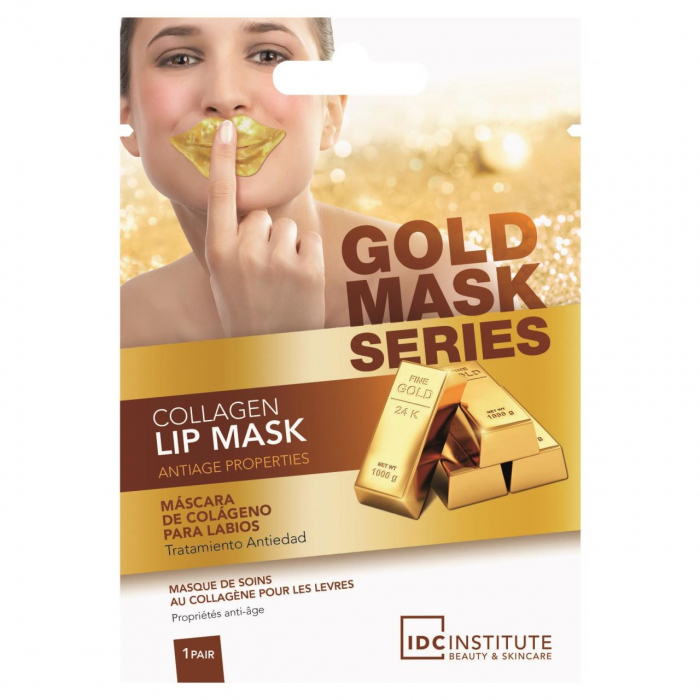 Masca pentru buze cu efect de stralucire si anti-imbatranire Gold collagen IDC Institute 3421 [2]