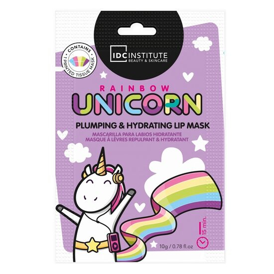 Mască pentru buze hidratantă, efect de volum, Rainbow Unicorn, Plumping Effect, IDC Institute, 90017, 10g [1]