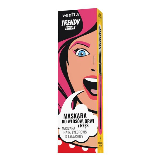 Mascara Colorată 3în1, pentru par, gene si sprancene, Intriguing Rose, Trendy, Venita, 13g [1]