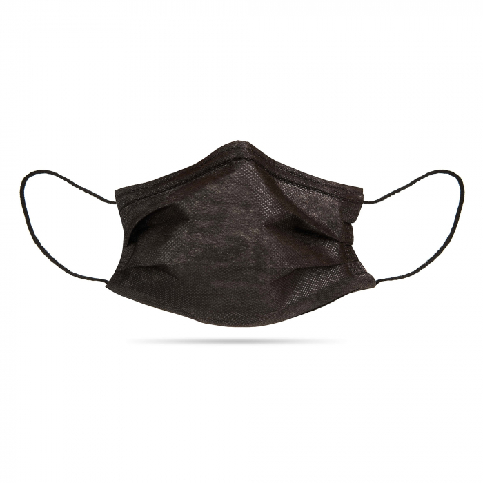 Masti faciala neagra nesterila de unica folosinta 3 pliuri cu elastic [4]