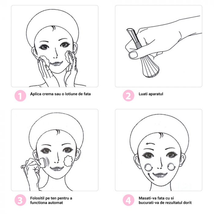 Mini dispozitiv de ridicare a fetei Lila Care, facial si lifting, cu microcurent, alb-gri [6]