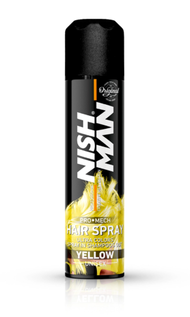 NishMan Ultra Colors Yellow - Spray de par colorat galben 150ml [1]