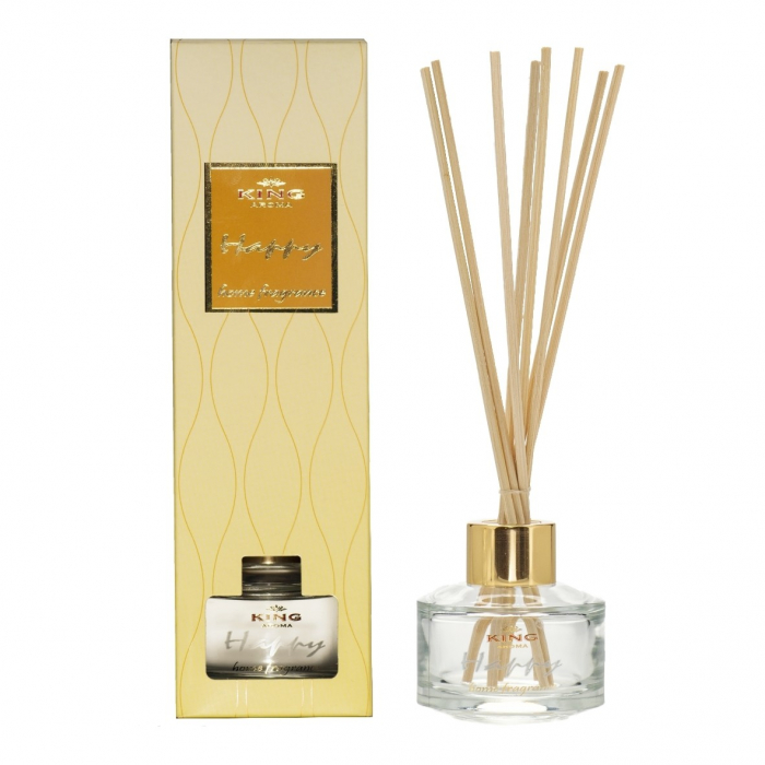 Odorizant cu betisoare de ratan, King Aroma, Happy, 50 ml [2]