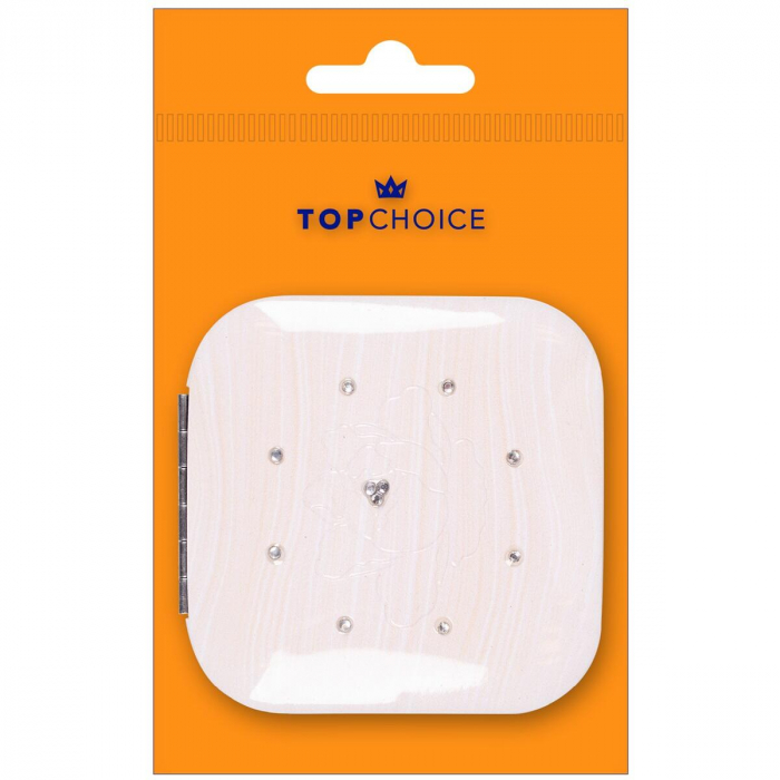 Oglinda compacta patrata, cu 11 cristale de zirconiu si inchidere magnetica, Top Choice 85673 [3]