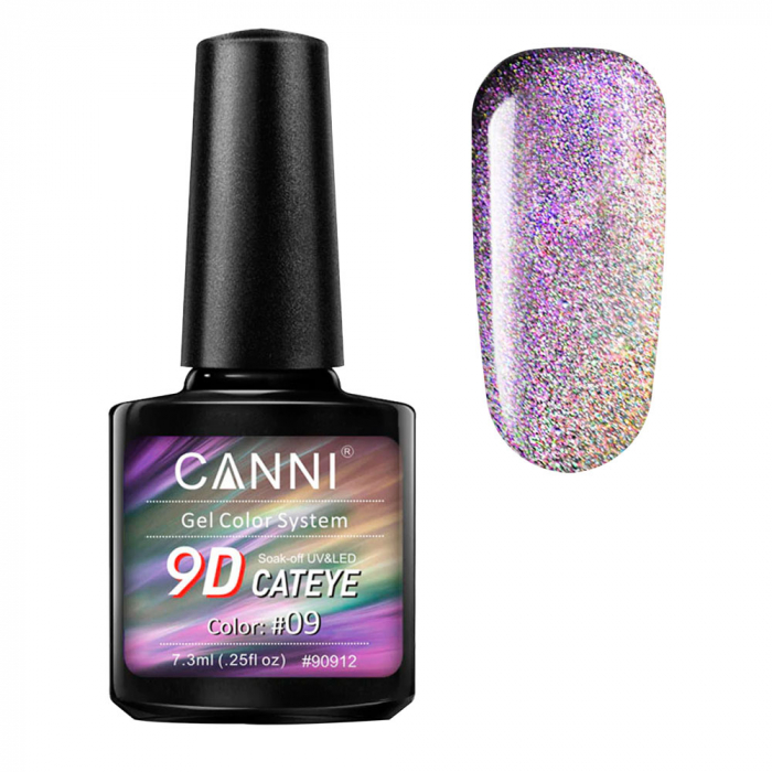Oja semipermanenta Canni, 9D Cat Eye, 7.3 ml, nuanta 09 [2]