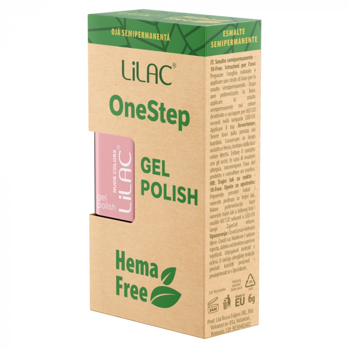 Oja semipermanenta Lilac OneStep Hema Free Nude 012 [3]