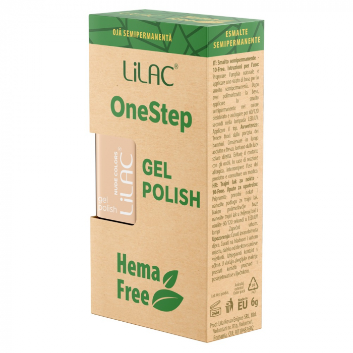 Oja semipermanenta Lilac OneStep Hema Free Nude 020 [3]