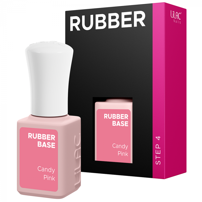 Oja semipermanenta Lilac Rubber Base Candy Pink, 6 g [3]