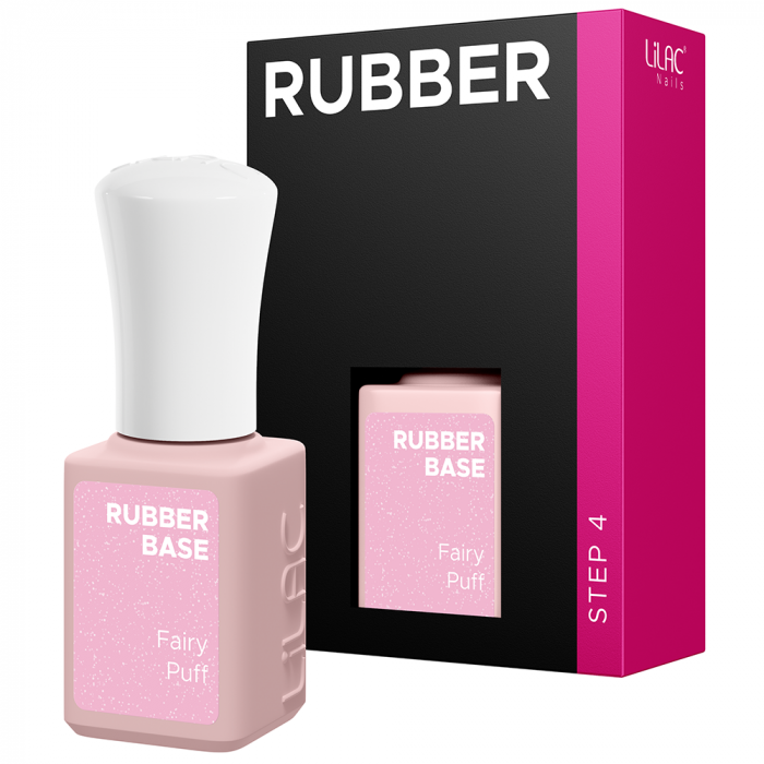 Oja semipermanenta Lilac Rubber Base Fairy Puff, 6 g [3]