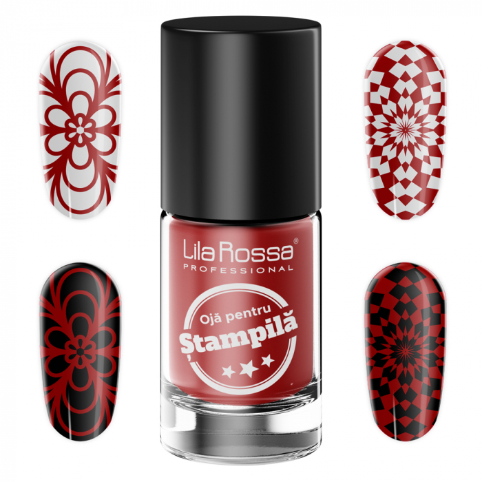 Oja Vogue pentru stampila, 6 ml, rosie [2]