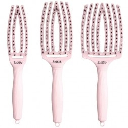 Olivia Garden Finger Combo Large Pastel Pink Perie de par profesionala curbata cu par de mistret si nailon [2]