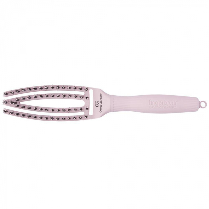 Olivia Garden Finger Combo Small Pastel Pink Perie de par profesionala curbata cu par de mistret si nailon [2]