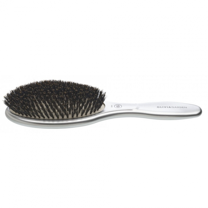 Olivia Garden Perie ceramic+ion cu peri de mistret Expert Care Oval Silver [3]