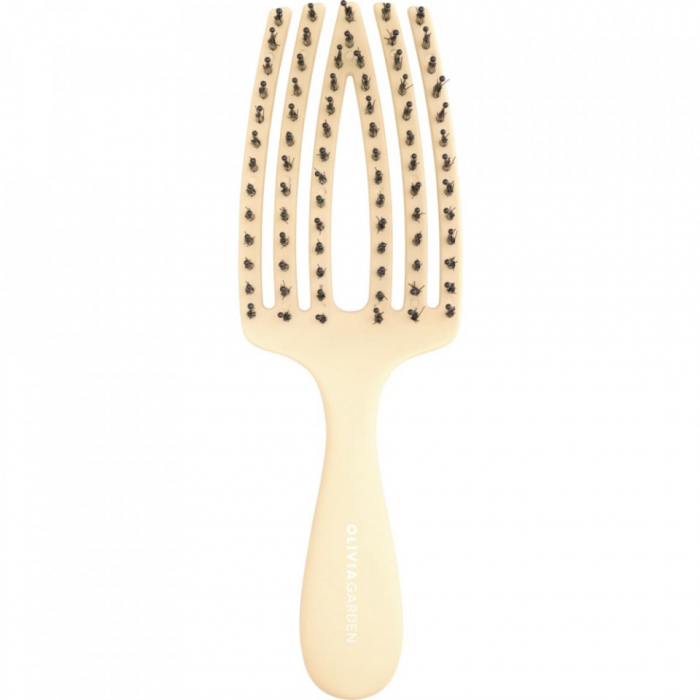 Olivia Garden Perie pentru copii cu peri naturali de mistret+nailon Finger Combo Kids Mini Yellow [1]
