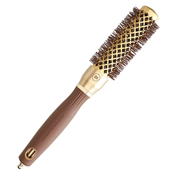 Olivia Garden Perie profesionala de par 25mm Expert Blowout Shine Wavy Bristles Gold&Brown [2]
