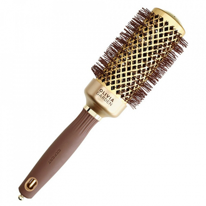 Olivia Garden Perie profesionala de par 45mm Expert Blowout Shine Wavy Bristles Gold&Brown [2]