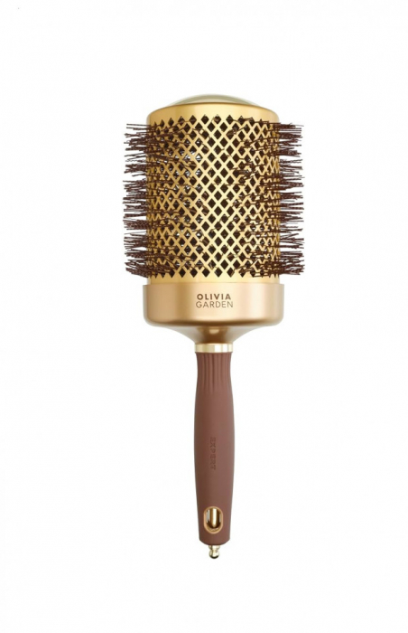 Olivia Garden Perie profesionala de par 80mm Expert Blowout Shine Wavy Bristles Gold&Brown [1]