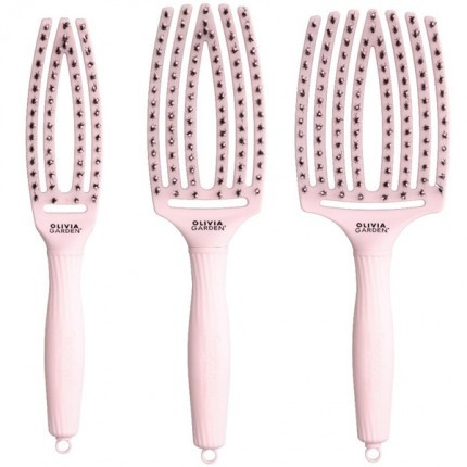 Olivia Garden Perie profesionala de par medie cu peri de mistret si nailon Finger Combo Medium Pastel Pink [2]