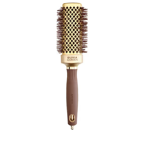 Olivia Garden Perie profesionala patrata pentru par 40mm Expert Blowout Straight Wavy Bristles Gold&Brown [2]