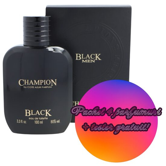 Pachet 4 x Apa de toaleta Champion Black, barbati, Cote D´Azur, 100 ml + TESTER [1]