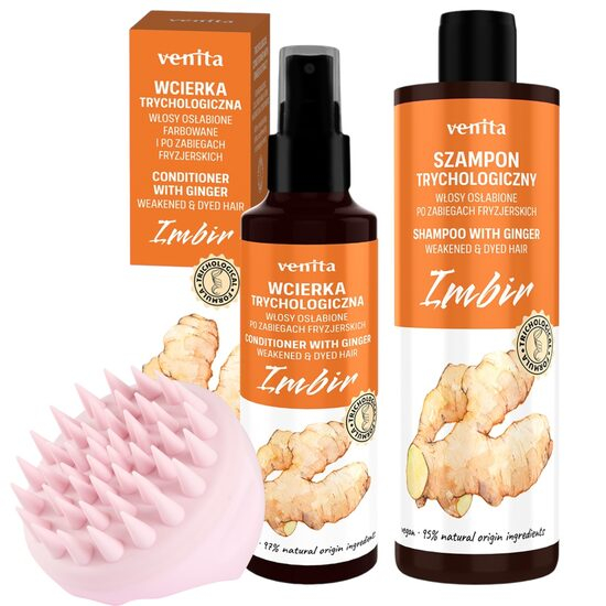 Pachet produse tricologice pt par cu extract de ghimbir, lotiune, sampon si instrument de masaj [1]
