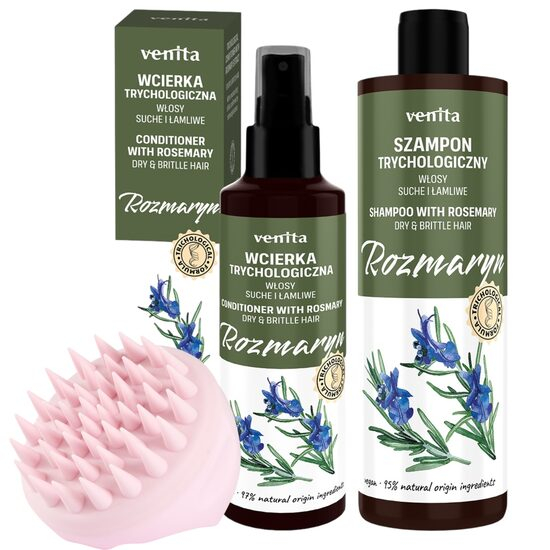 Pachet produse tricologice pt par cu extract de rozmarin, lotiune, sampon si instrument de masaj [1]